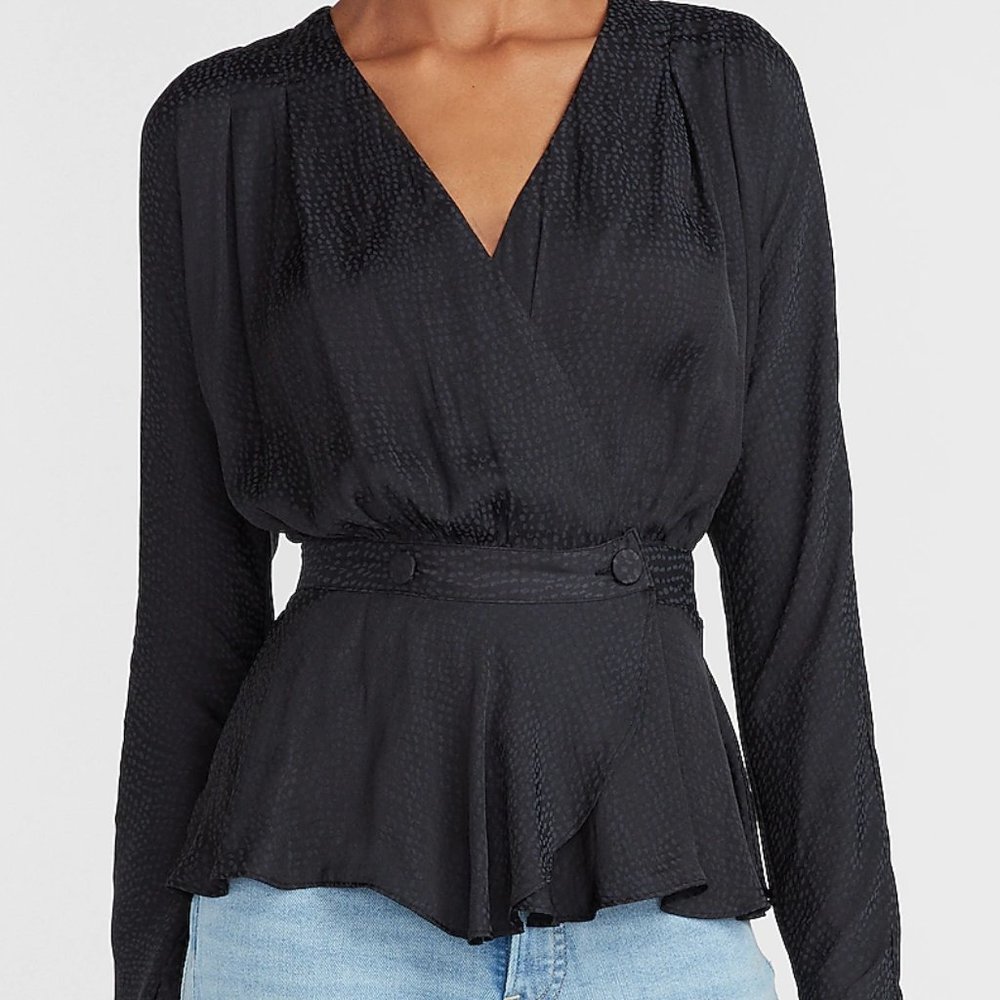 NWT Express White Double Button Wrap Top Small